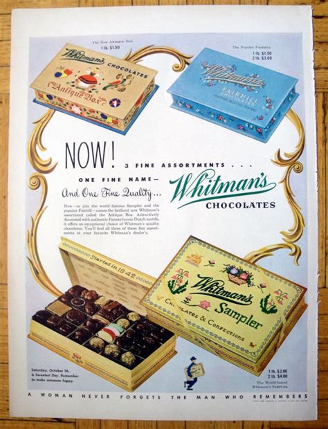 antique metal whitman's sampler boxes with loveliness|whitman's chocolate sampler limited edition.